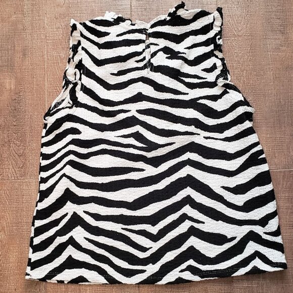 LOFT Ann Taylor Women's Tiger Animal Print Textured Ruffle Top Size M - Picture 5 of 8